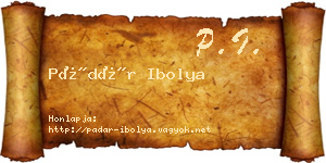 Pádár Ibolya névjegykártya